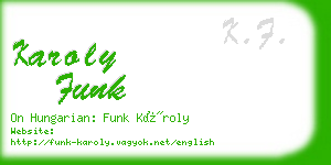 karoly funk business card